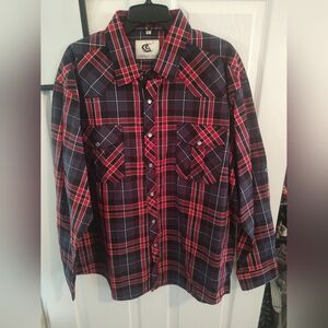 Red and Blue Plaid Men's Shirt